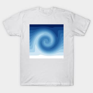 Blue Abstract Wave Swirl T-Shirt